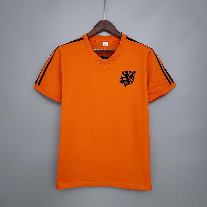 Camiseta Selección Holanda Retro 1974 - Naranja