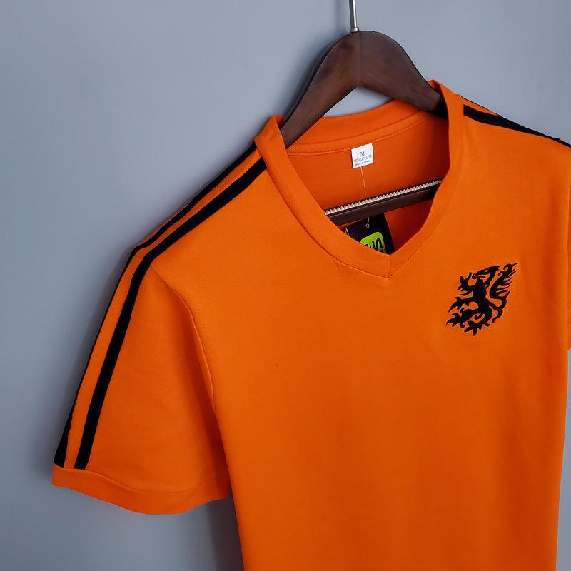 Camiseta Selección Holanda Retro 1974 - Naranja