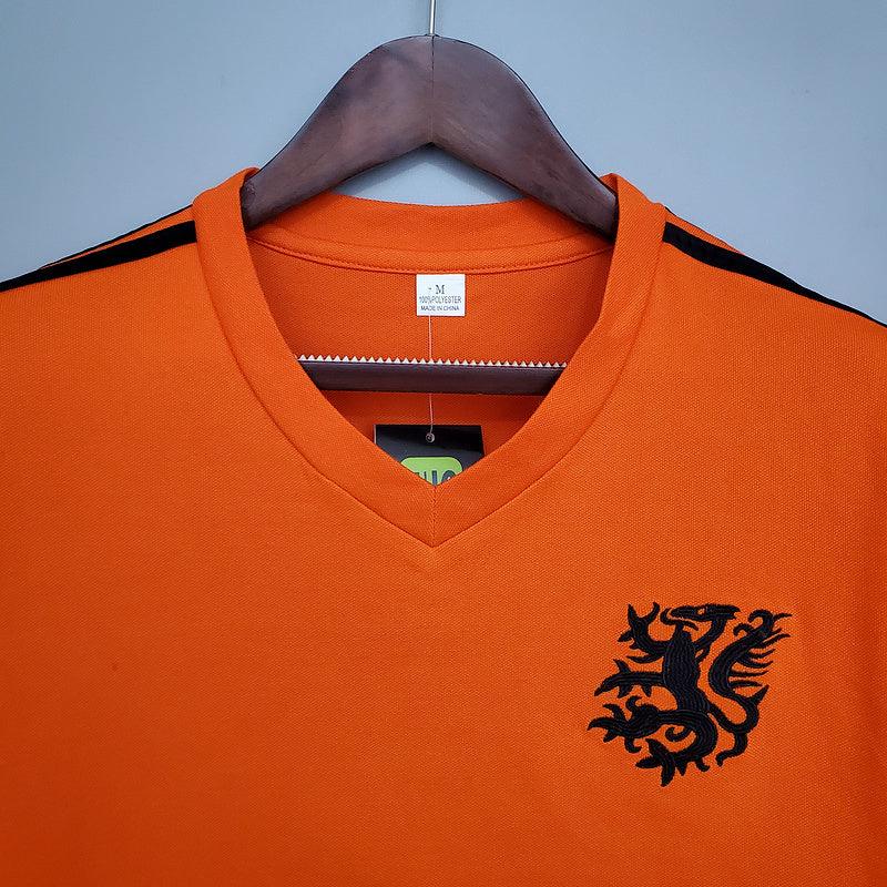 Camiseta Selección Holanda Retro 1974 - Naranja