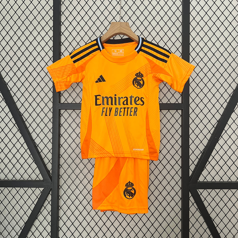 Camiseta y Pantalones para niños Real Madrid 24/25 Segunda Equipacion - Naranja