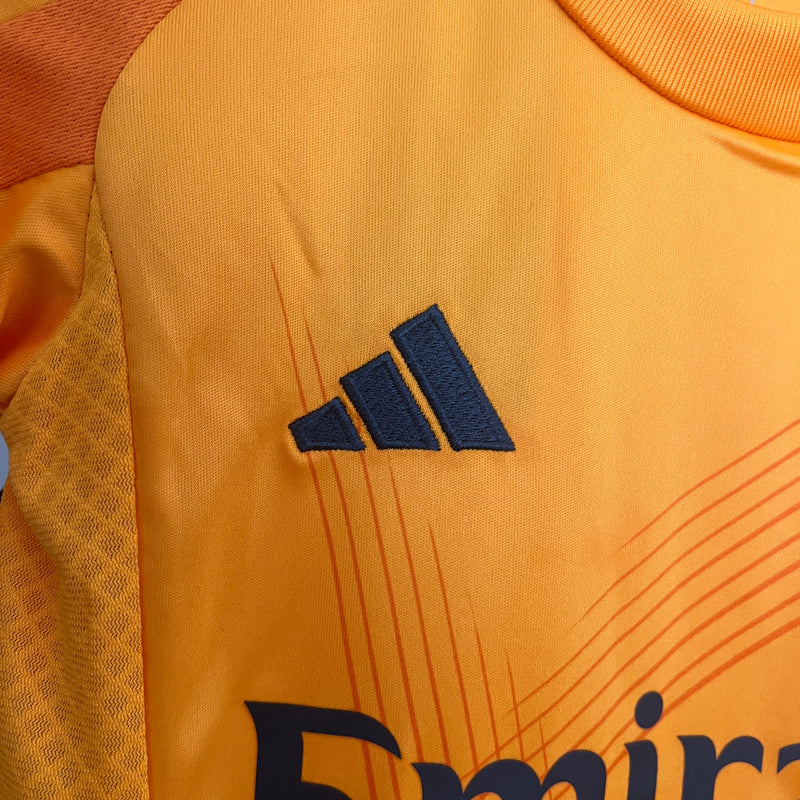 Camiseta y Pantalones para niños Real Madrid 24/25 Segunda Equipacion - Naranja