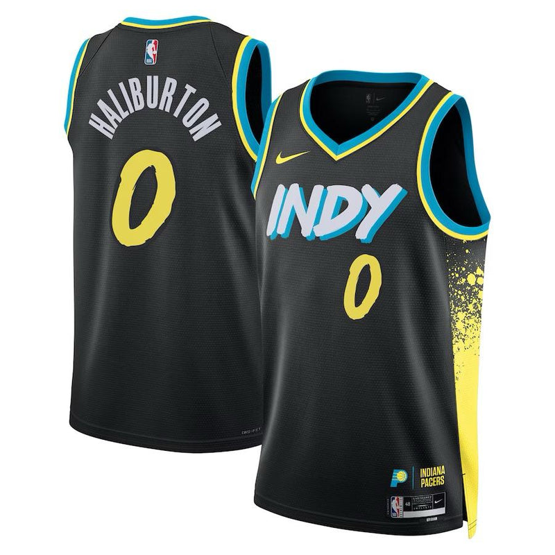 Indiana Pacers Tyrese Haliburton Black 2023/24  Jersey - City Edition