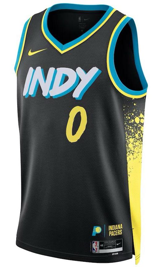 Indiana Pacers Tyrese Haliburton Black 2023/24  Jersey - City Edition