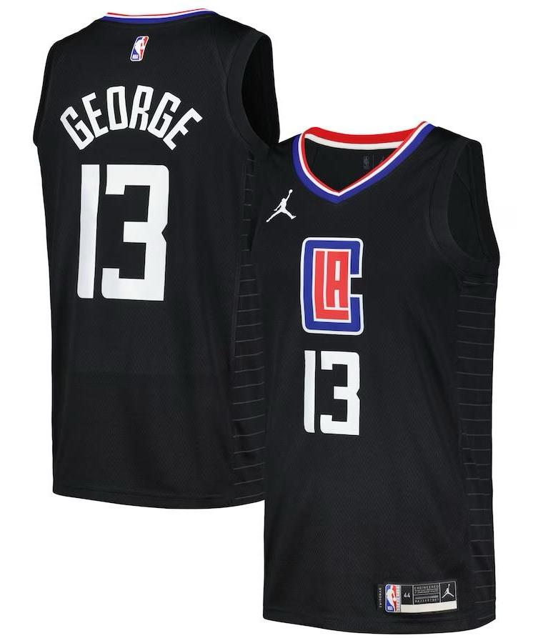 LA Clippers Paul George Black Jersey - Statement Edition