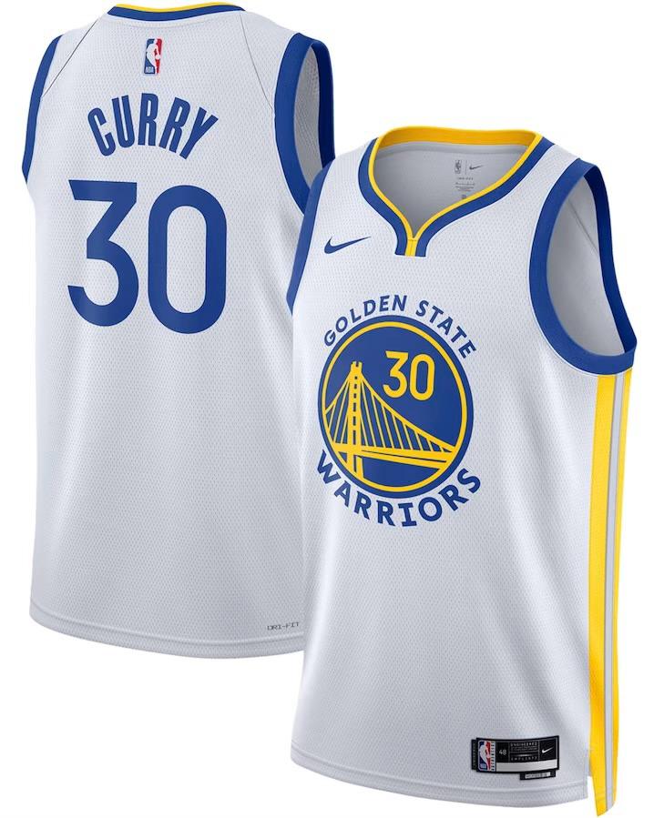 Golden State Warriors Stephen Curry White Jersey - Association Edition