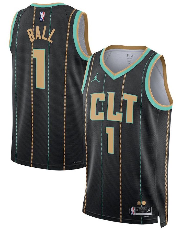 Charlotte Hornets LaMelo Ball Black 2022/23 Jersey - City Edition