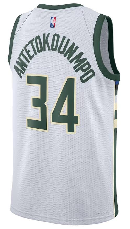 Milwaukee Bucks Giannis Antetokounmpo White Jersey - Association Edition