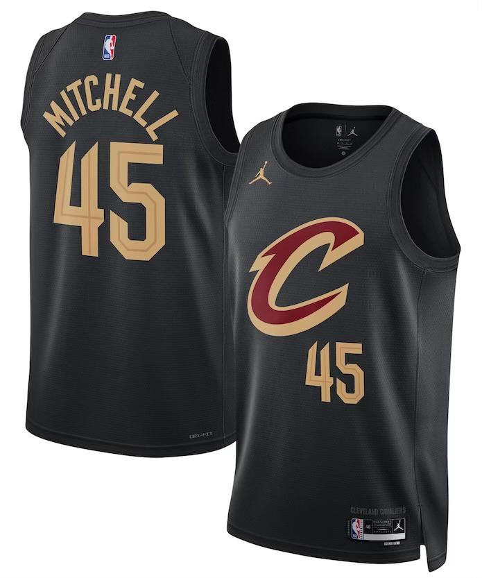 Cleveland Cavaliers Donovan Mitchell Black Jersey - Statement Edition