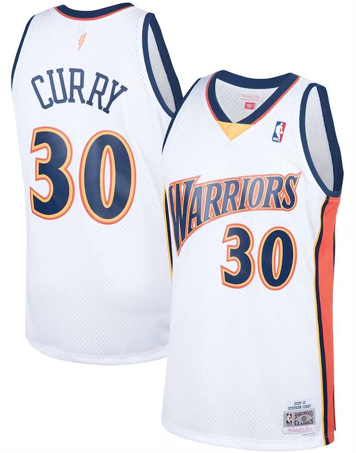 Golden State Warriors Stephen Curry White Hardwood Classics Jersey