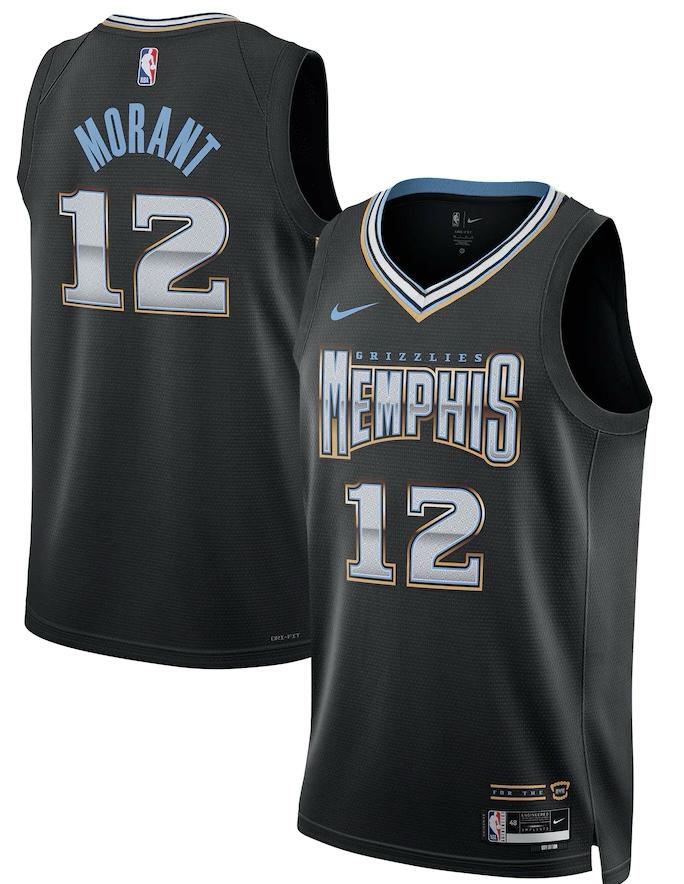 Memphis Grizzlies Ja Morant Black 2022/23 Jersey - City Edition