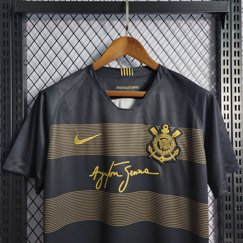 Camiseta Corinthians Retro Ayrton Senna 2018/19 - Negro/Dourado