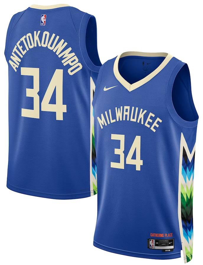 Milwaukee Bucks Giannis Antetokounmpo Royal 2022/23 Jersey - City Edition