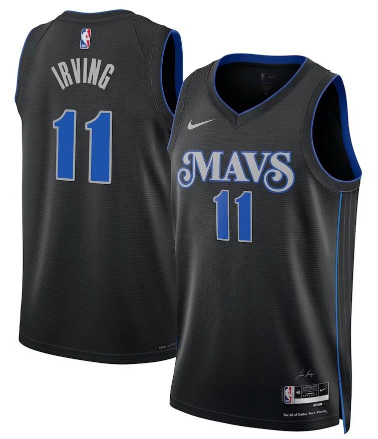 Dallas Mavericks Kyrie Irving Black 2023/24 Jersey - City Edition