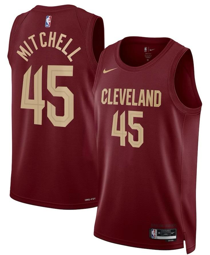 Cleveland Cavaliers Donovan Mitchell Wine Jersey - Icon Edition