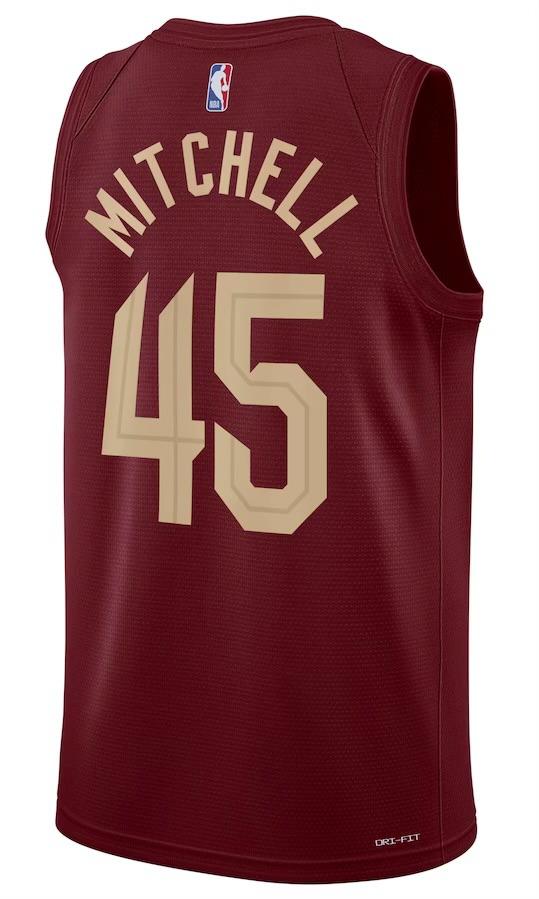 Cleveland Cavaliers Donovan Mitchell Wine Jersey - Icon Edition