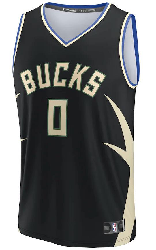 Milwaukee Bucks Damian Lillard Black Jersey - Statement Edition