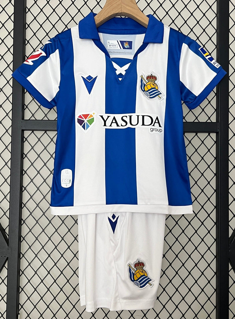 Camiseta y Pantalones para niños Real Sociedad Primera Equipacion 24/25