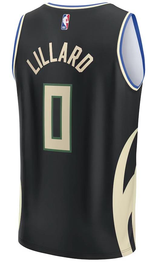 Milwaukee Bucks Damian Lillard Black Jersey - Statement Edition