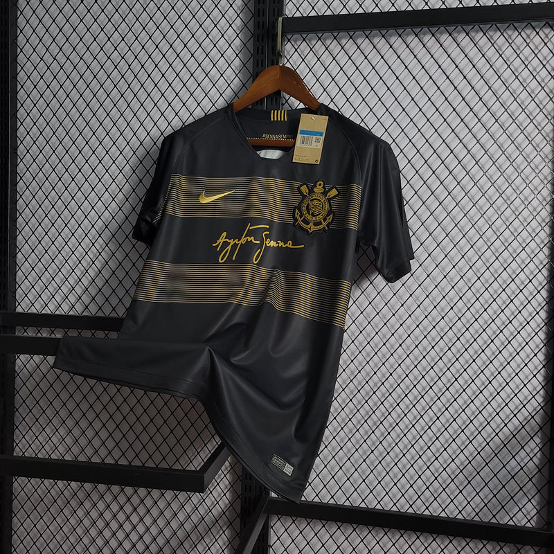 Camiseta Corinthians Retro Ayrton Senna 2018/19 - Negro/Dourado