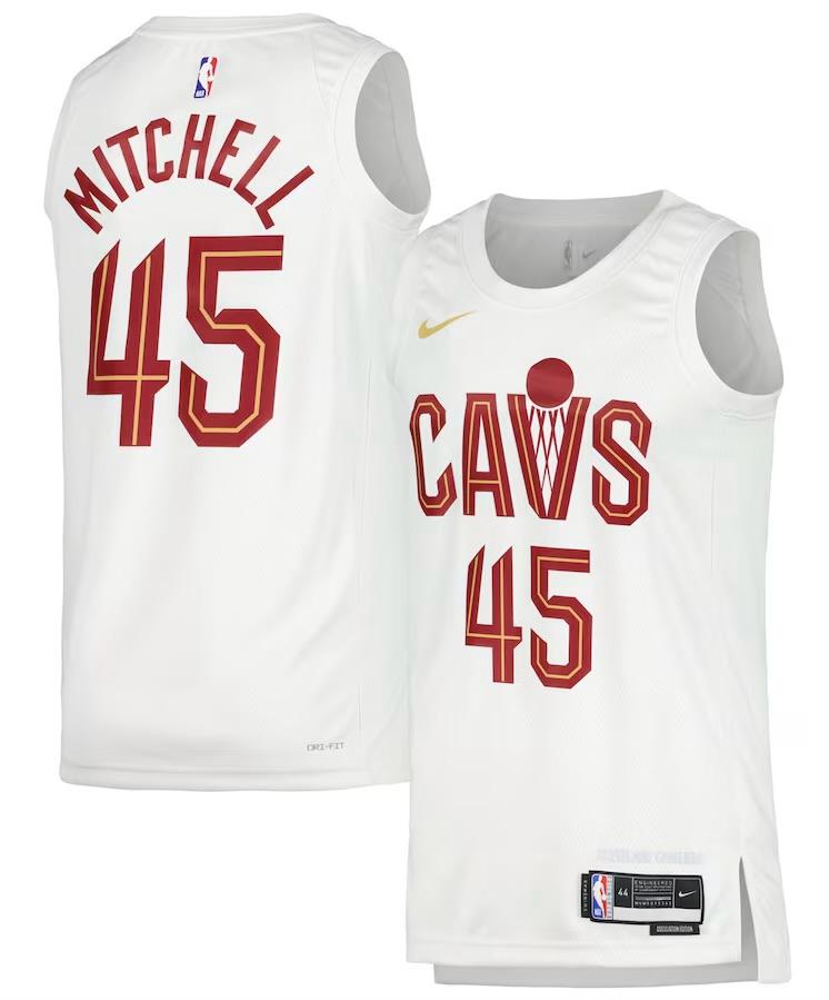 Cleveland Cavaliers Donovan Mitchell White Jersey - Association Edition