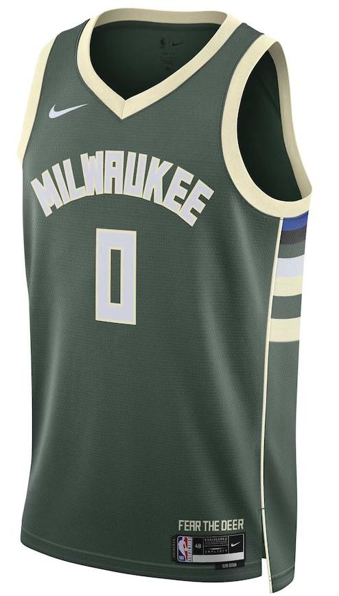 Milwaukee Bucks Damian Lillard Green Jersey - Icon Edition