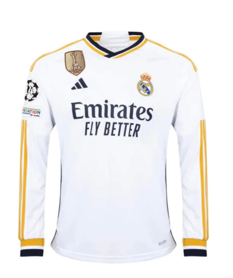 Camiseta Manga Larga Real Madrid 23/24 - Con Parche UCL y CWC