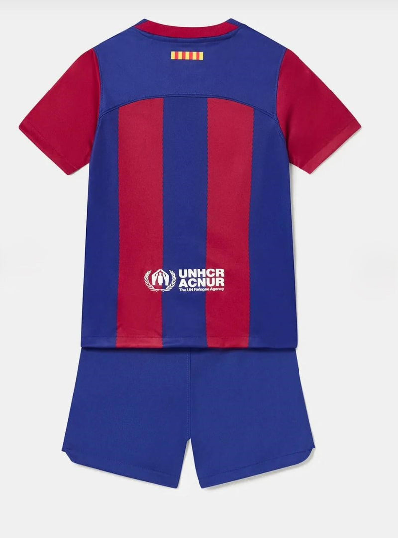 Camiseta y Pantalones para niños Barcelona Primera Equipacion 23/24