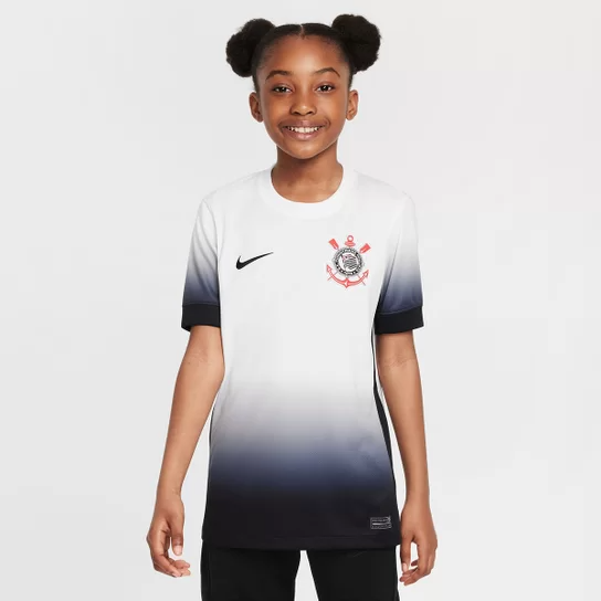 Camiseta Corinthians para Niños 24/25 - Blanco/Negro