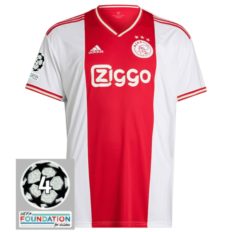 Camiseta Ajax [Patch Champions League] 21/22 - Blanco/Rojo