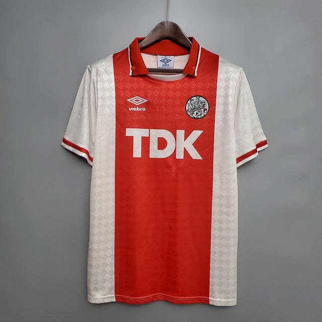 Camiseta Ajax Retro 1990-1992 - Rojo/Blanco