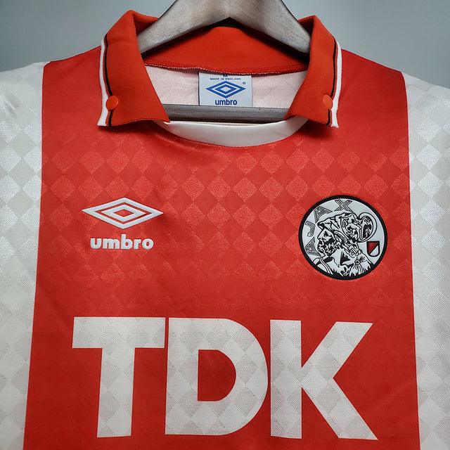 Camiseta Ajax Retro 1990-1992 - Rojo/Blanco