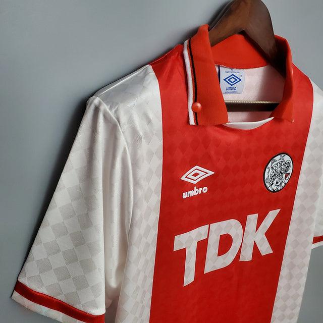 Camiseta Ajax Retro 1990-1992 - Rojo/Blanco