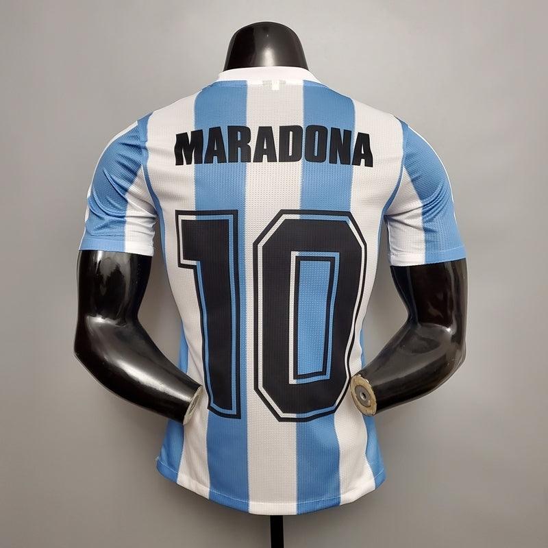 Camiseta Selección Argentina Retro 1986 - Azul/Blanco