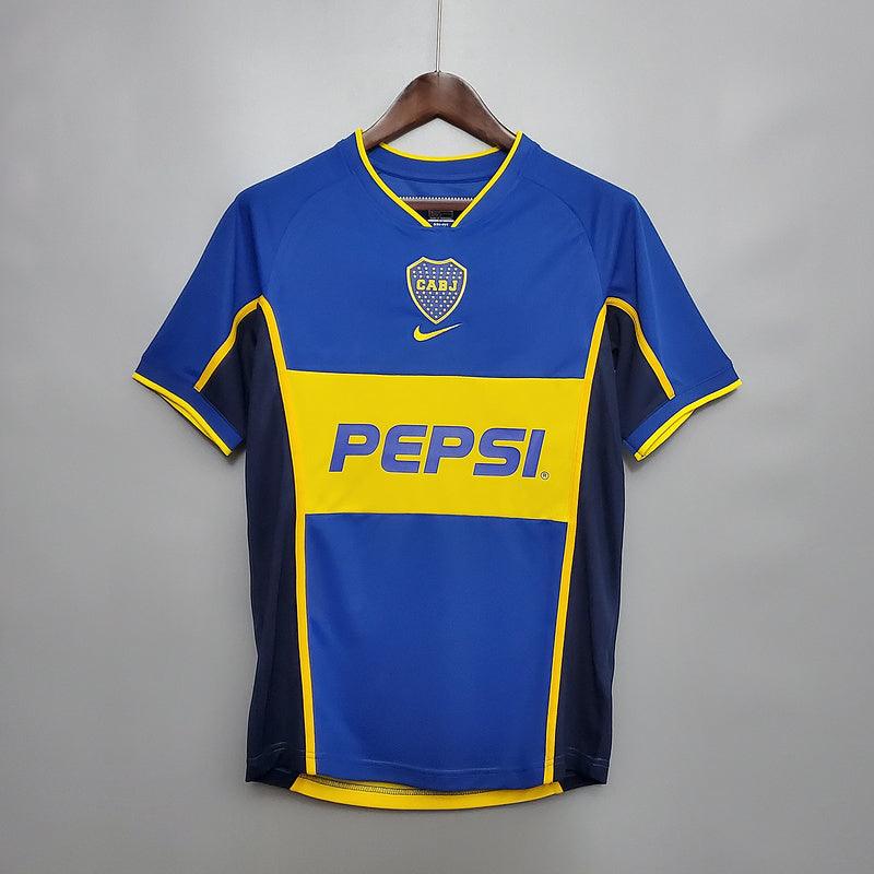 Camiseta Boca Juniors Retro 2002 - Azul/Amarillo