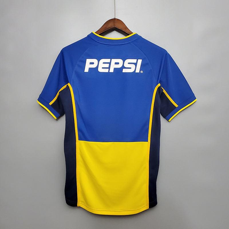 Camiseta Boca Juniors Retro 2002 - Azul/Amarillo