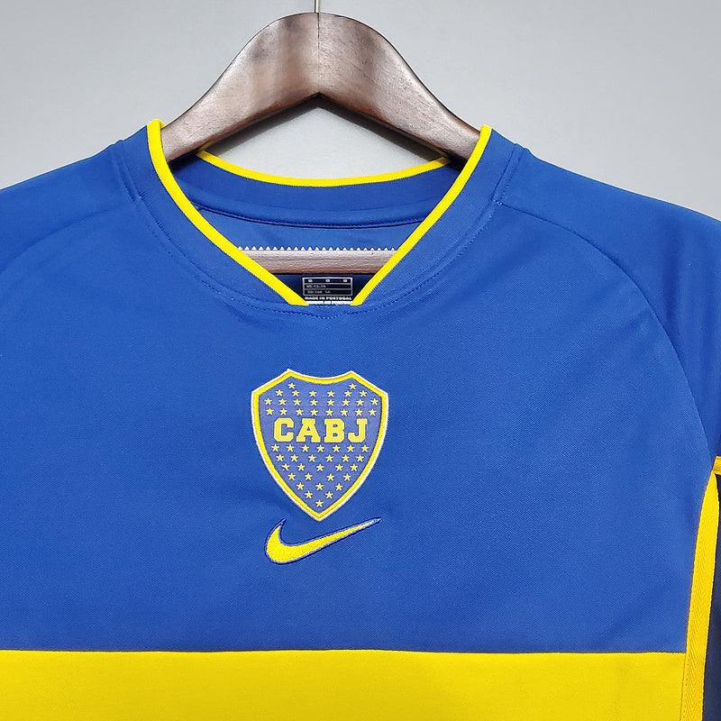 Camiseta Boca Juniors Retro 2002 - Azul/Amarillo