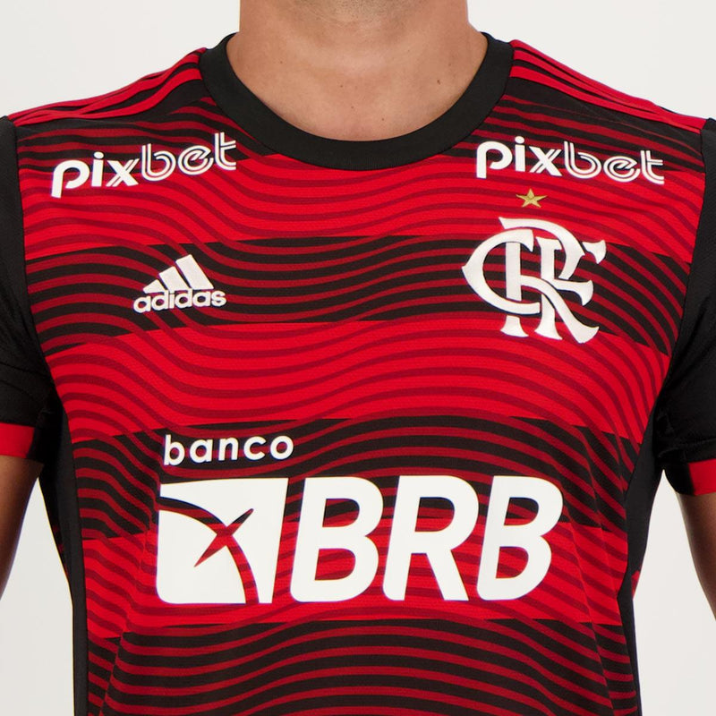 Camisa Flamengo I [Con Patrocinio] 22/23 Adidas - Rubro Negro