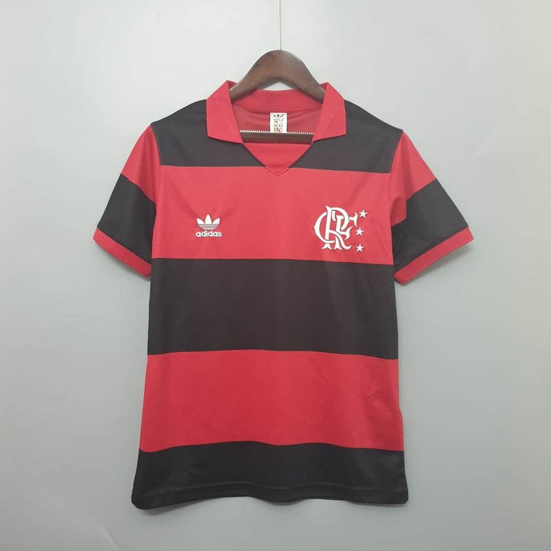 Camiseta Flamengo Retro 1982 - Rojo/Negro