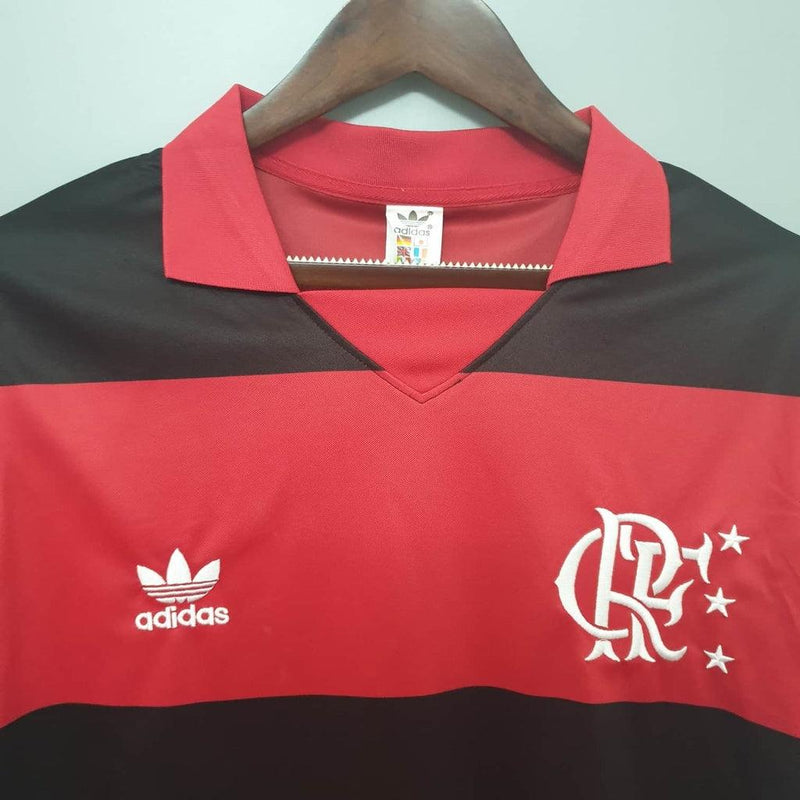 Camiseta Flamengo Retro 1982 - Rojo/Negro