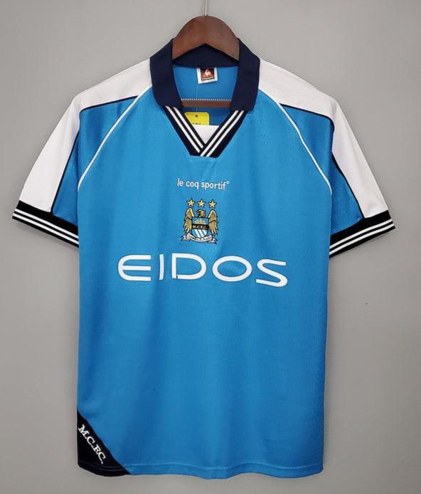 Camiseta Manchester City Retro 1999/2001 - Azul