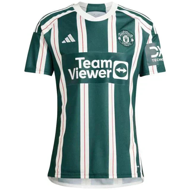 Camisa Manchester United Away 23/24 s/n° Hincha Masculina - Blanco e Verde