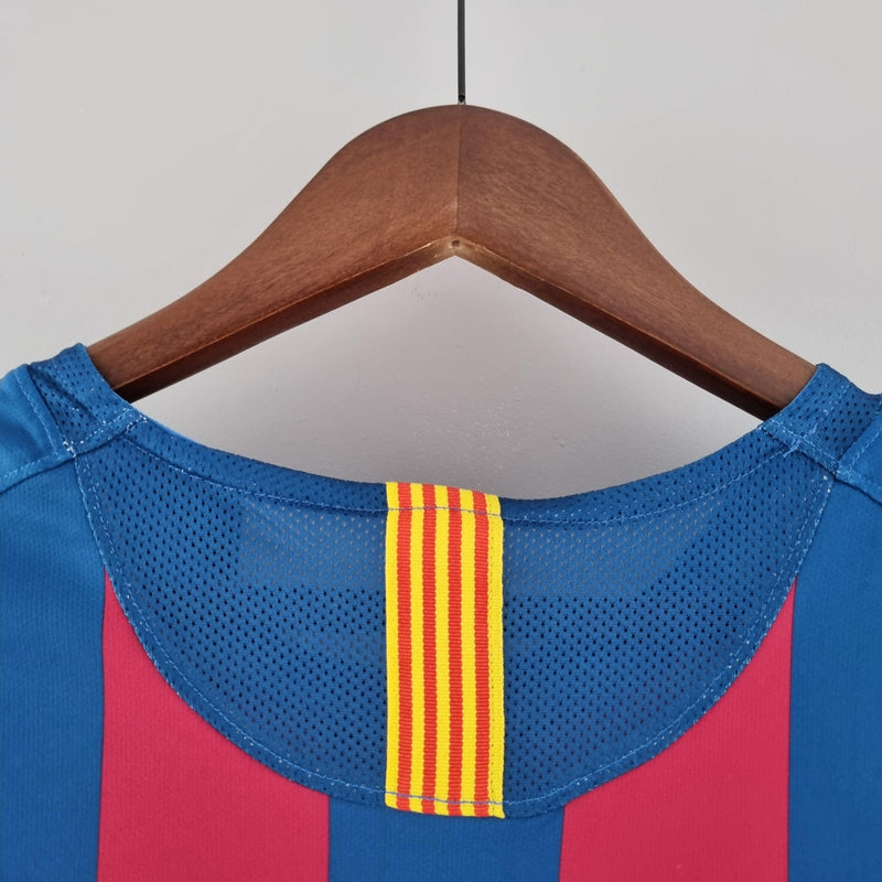 Camiseta Barcelona 05/06 Retro Manga Larga - Rojo/Azul