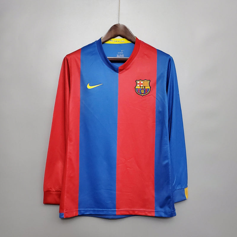 Camiseta Barcelona 06/07 Retro Manga Larga - Rojo/Azul