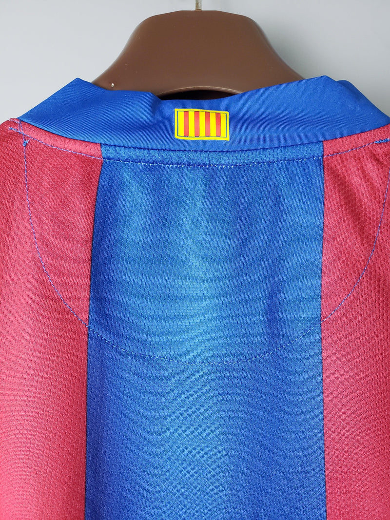 Camiseta Barcelona 2007/08 Retro Manga Larga - Rojo/Azul