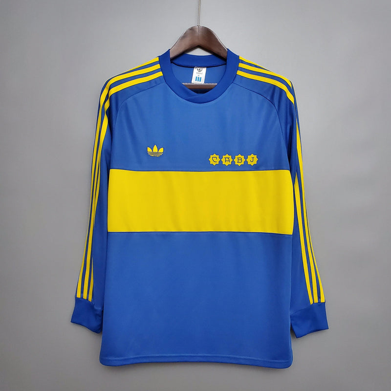 Camiseta Boca Juniors Retro 1981 Manga Larga - Azul