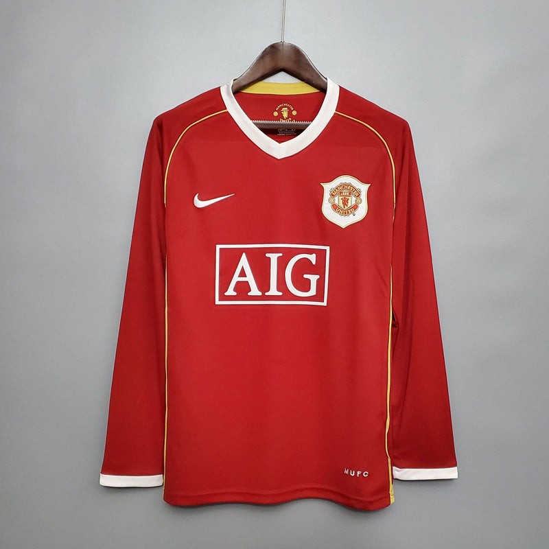 Camiseta Manchester United Retro 2006/07 Manga Larga - Rojo