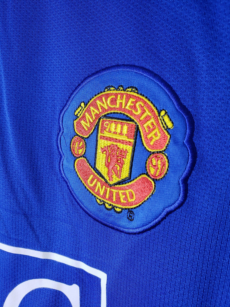 Camiseta Manchester United Retro 2007/08 Manga Larga - Azul