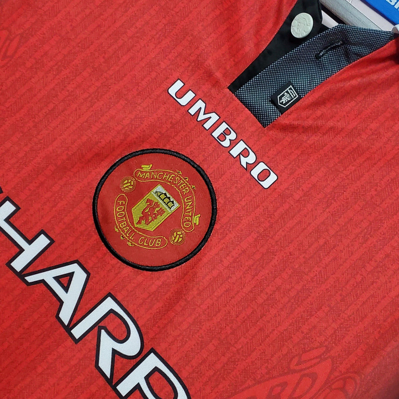 Camiseta Manchester United Retro 1996 Manga Larga  - Rojo