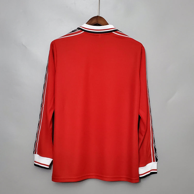 Camiseta Manchester United Retro 1998/99  Manga Larga - Rojo