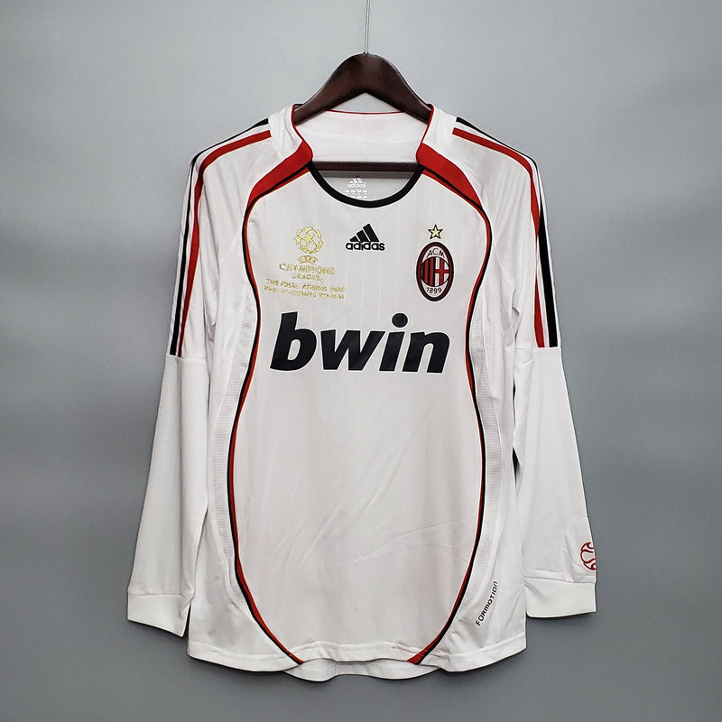 Camiseta AC Milan Retro Champions League 06/07 Manga Larga - Blanco